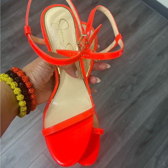 Jessica Simpson heeled sandal / Bright Orange - Picture 4 of 6